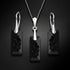 Silver set "Growing Crystal II (Jet)" with Swarovski™ crystals